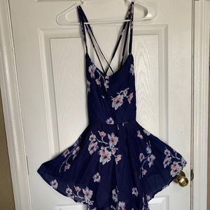 Sexy Floral spaghetti strap A-line cocktail dress